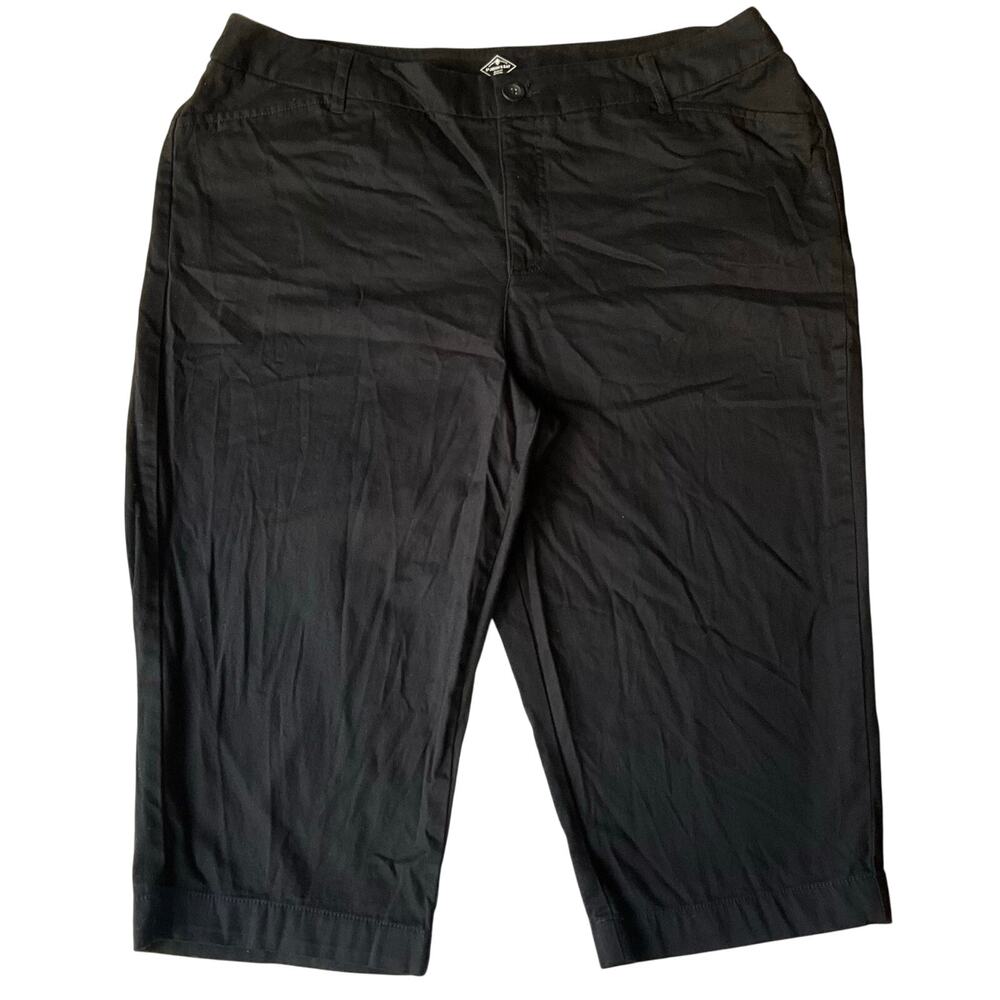 St. John's Bay Women Dress Shorts size 18 W KneeLength Stretch High Rise Black